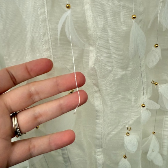 NWT ZIMMERMANN Petal Appliqué Linen Silk Corset Gown White Midi Dress Size 1 - Picture 14 of 15